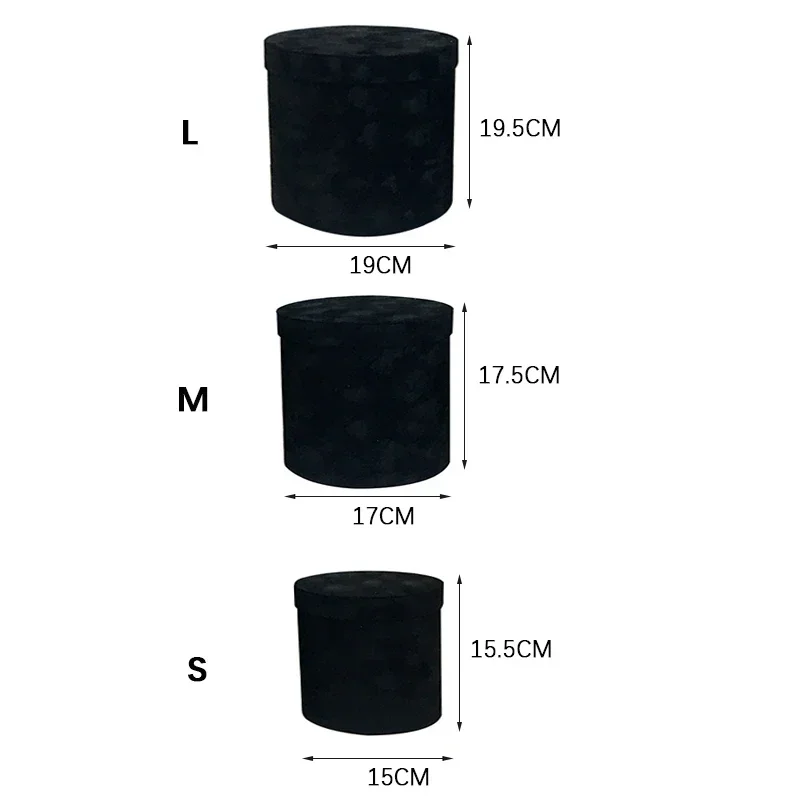 3Pcs/Set Velvet Gift Box Round - Florist Supply Buckets 评论和价格