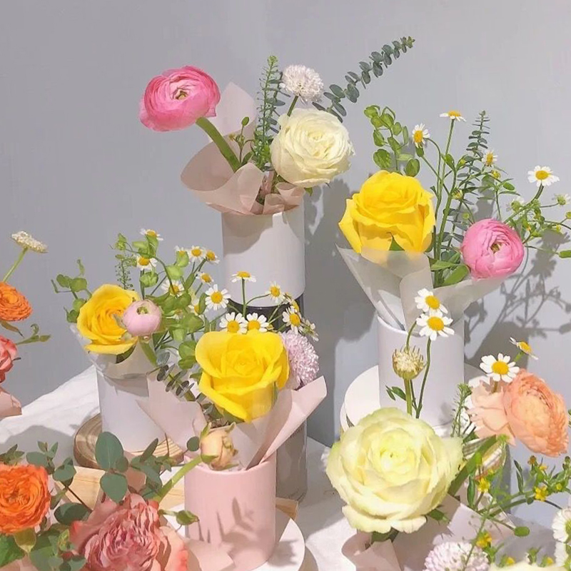 4pcs Mini Round Flower Box Gif - Florist Supply Buckets 评论和价格